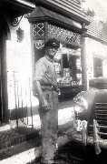 Edward Dorrough 
in front of gas station 1948